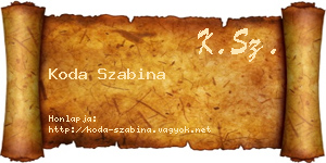 Koda Szabina névjegykártya