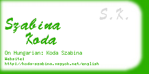 szabina koda business card